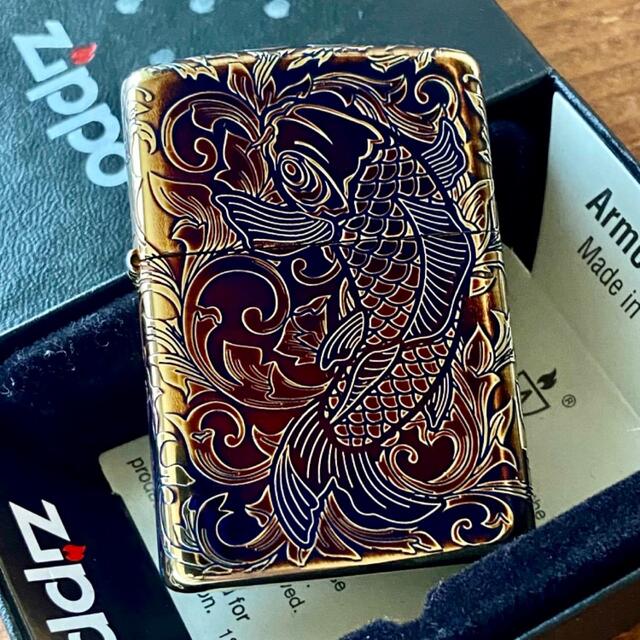 新品 ZIPPO アーマー 5面アラベスク 鯉 金メッキいぶし ARMOR