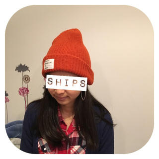 シップス(SHIPS)のSHIPS JET BLUE ニット帽 オレンジ ユニセックス(ニット帽/ビーニー)