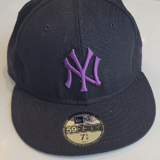 ニューエラー(NEW ERA)のNew era NY ニューヨークヤンキース キャップ ブラック パープル 紫(キャップ)