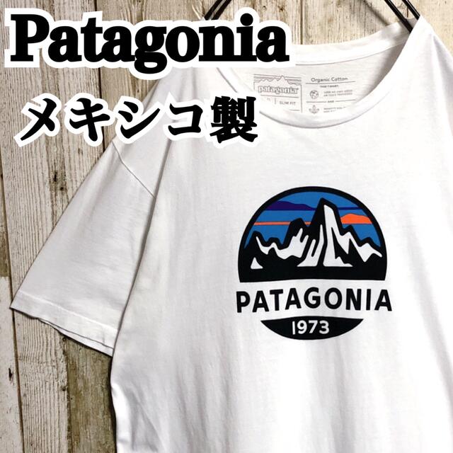 patagonia(パタゴニア)のパタゴニア ビッグロゴ 表記M 着用感L ホワイト 白 ゆるダボ Tシャツ メンズのトップス(Tシャツ/カットソー(半袖/袖なし))の商品写真