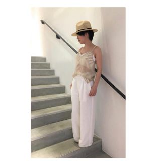 TIARA ウエストリボンハイウエストワイドパンツ 白パンツ - amsfilling.com