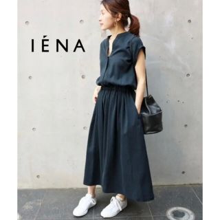 イエナ(IENA)のイエナ　スキッパーシャツワンピース36(ロングワンピース/マキシワンピース)