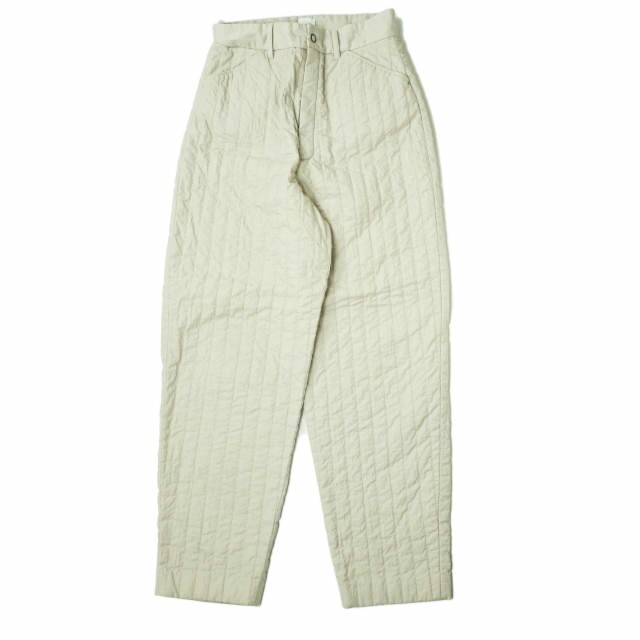 6 ROKU BEAUTY&YOUTH UNITED ARROWS ロク ビューティーアンドユース ユナイテッドアローズ 日本製 STRIPE QUILTING PANTS ストライプキルティングパンツ 8614-202-0239 38 ベージュ テーパード ハイウエスト ボトムス【6 ROKU BEAUTY&YOUTH UNITED ARROWS】