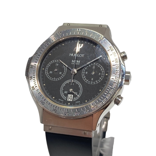 HUBLOT ウブロ メンズ腕時計 MDM クロノグラフ SS×ラバー クォーツ 腕時計