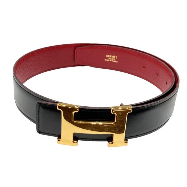 60%OFF】 H - HERMES エルメス コンスタンス Hベルト リバーシブル 黒