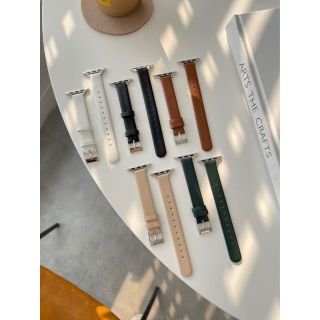 applewatchバンド　ブラウン　38～40ｍｍ(腕時計)