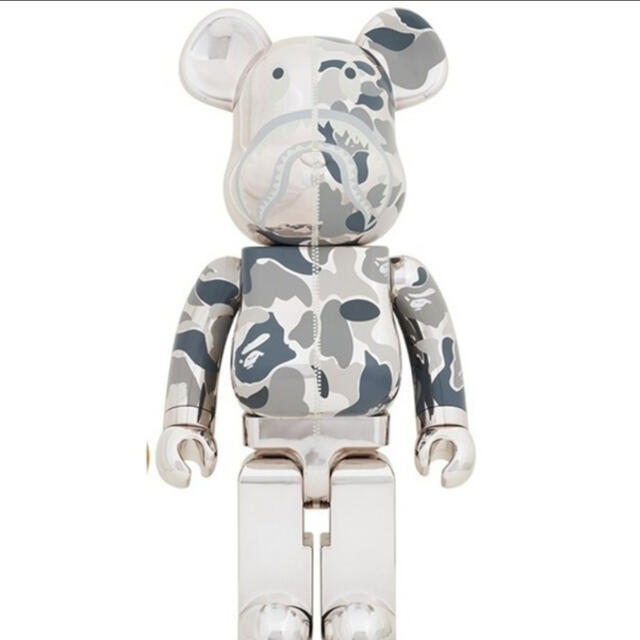 エンタメ/ホビーBE@RBRICK BAPE CAMO SHARK 1000％ SILVER