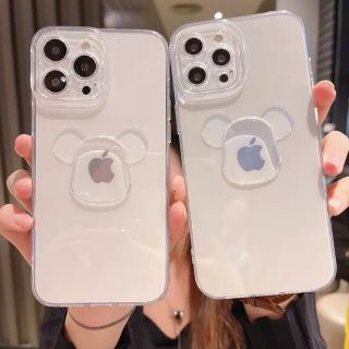 クリア　クマ　立体感　可愛い　シンプル　iPhone11Proケース(iPhoneケース)