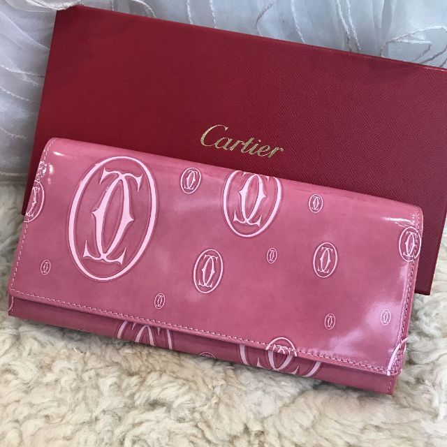 ☆未使用品☆カルティエ ハッピーバースデー 二つ折り長財布 エナメル