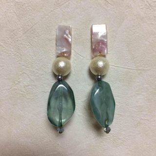 べっ甲 アクリルビーズ イヤリング ピアス ♡(イヤリング)