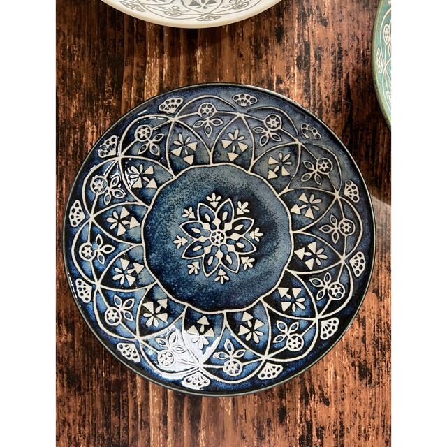 モロッコ エスニック オリエンタル柄パスタ皿 4枚 和洋食器 オシャレ カフェ風