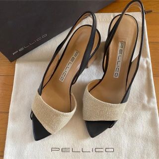 ペリーコ(PELLICO)のPELLIC キャンバスレザーコンビ サンダル 34(サンダル)