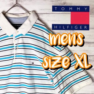 トミーヒルフィガー(TOMMY HILFIGER)の【US古着　送料無料】トミーヒルフィガー　ポロシャツ　サイズXL(ポロシャツ)