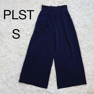 プラステ(PLST)の☆古着☆PLST プラステ ワイドパンツ スカンツ ネイビー S(カジュアルパンツ)