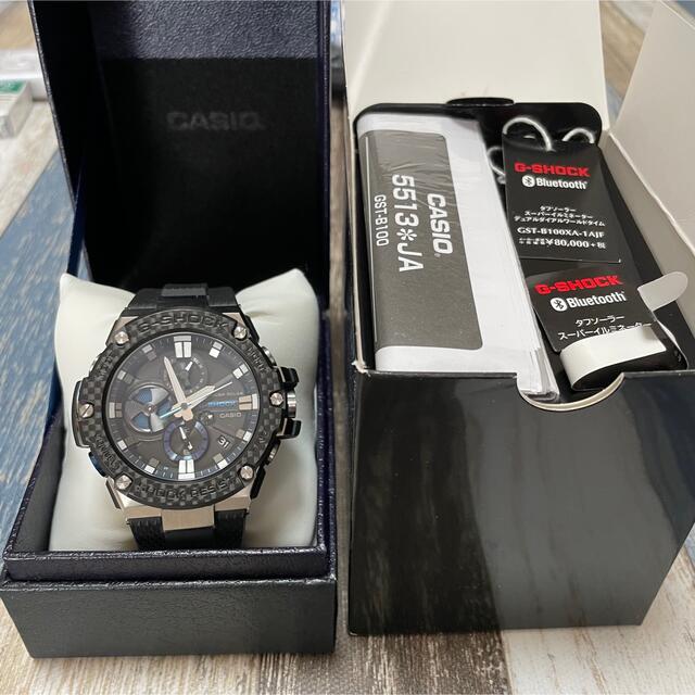 美品 Casio カシオ G-SHOCK メンズ タフソーラー クォーツ 電波 腕時計 Bluetooth GST-B100XA メンズ腕時計