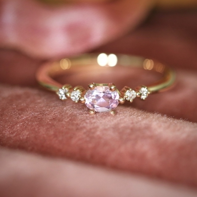 くま様専用　鑑別書付桜色のトパーズリングK18金ピンクトパーズダイヤモンドリング レディースのアクセサリー(リング(指輪))の商品写真