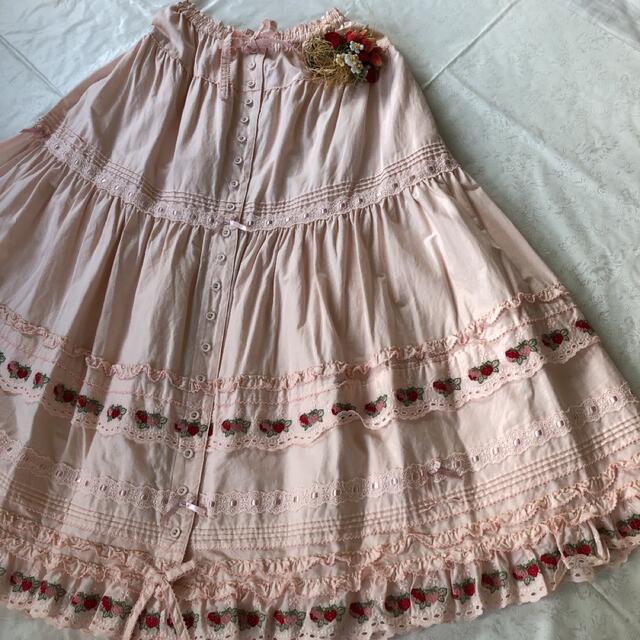 ピンクハウス♡【未着用】いちご????レース使用のかわいいロング