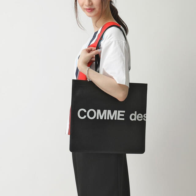 新品 コムデギャルソン COMME des GARCONS トートバッグ ヒュージ ロゴ ブラック