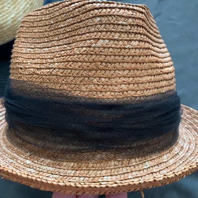 麦わら帽子ストローハット2点セット レディースの帽子(麦わら帽子/ストローハット)の商品写真