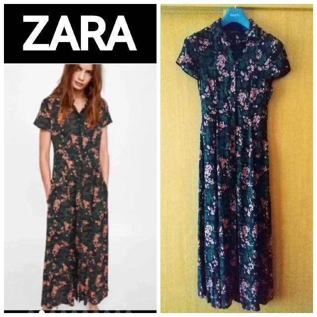 ZARA(ザラ)のZARA★さらさらレーヨン小花柄ワンピース レディースのワンピース(ロングワンピース/マキシワンピース)の商品写真