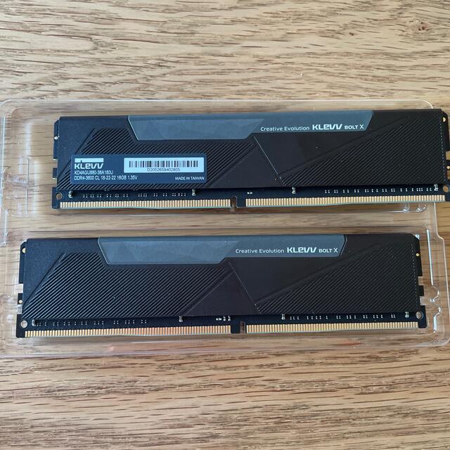 KLEVV PC メモリ 16GB x 2 DDR4 3600MHzPCパーツ