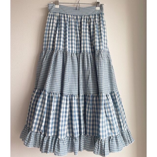 専用品　poppy gingham check tiered skirt