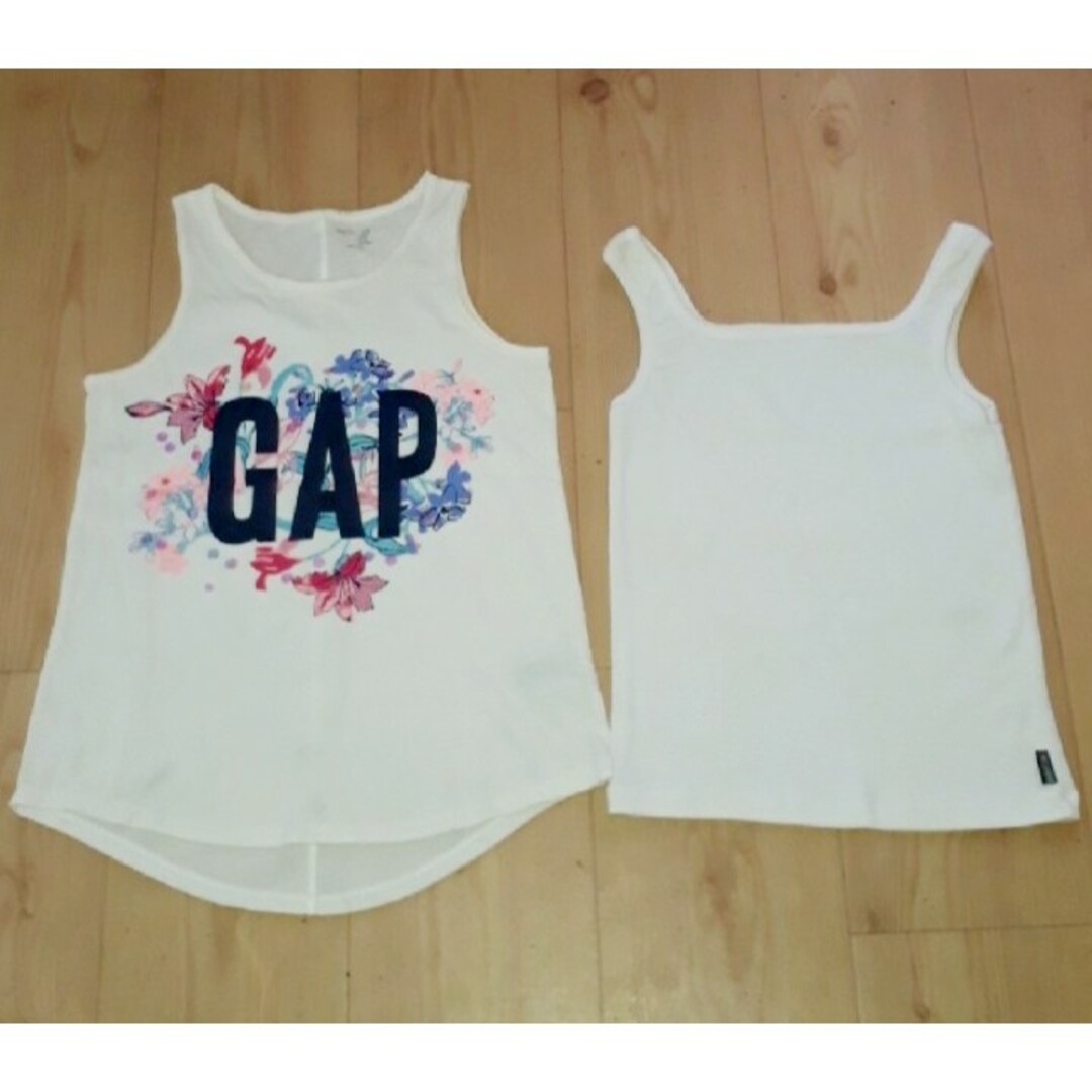 GAP(ギャップ)のGAP🌟ノースリーブ + 無地ノースリーブ　計2点セット キッズ/ベビー/マタニティのキッズ服女の子用(90cm~)(Tシャツ/カットソー)の商品写真