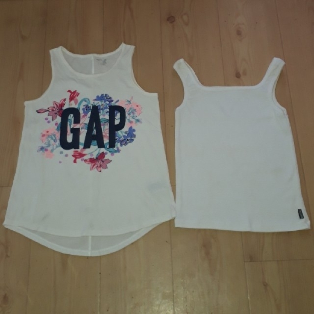 GAP(ギャップ)のGAP🌟ノースリーブ + 無地ノースリーブ　計2点セット キッズ/ベビー/マタニティのキッズ服女の子用(90cm~)(Tシャツ/カットソー)の商品写真