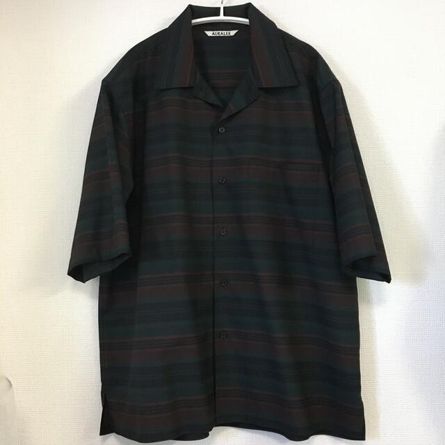 AURALEE BORDER HALF SLEEVED SHIRTS シャツ