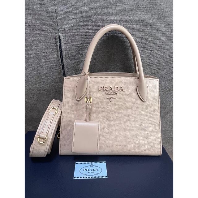 PRADA ハンドバッグ　ピンクベージュ