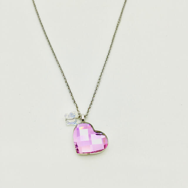 SWAROVSKI - 美品 スワロフスキーネックレス ピンク ハート 蝶 SWAROVSKI - 美品 スワロフスキーネックレス ピンク ハート 蝶
