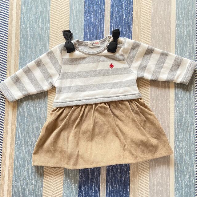 POLO RALPH LAUREN(ポロラルフローレン)のるる様専用/POLObaby/裏起毛ワンピース/70 キッズ/ベビー/マタニティのベビー服(~85cm)(ワンピース)の商品写真