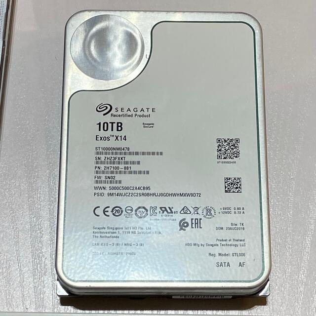 スマホ/家電/カメラ10TB HDD SEAGATE Exos 7200rpm SATA