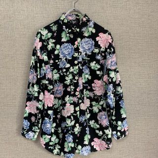 90s ビンテージ　花柄シャツ　アメリカ古着　柄シャツ　古着　花　アメリカ輸入(シャツ/ブラウス(長袖/七分))