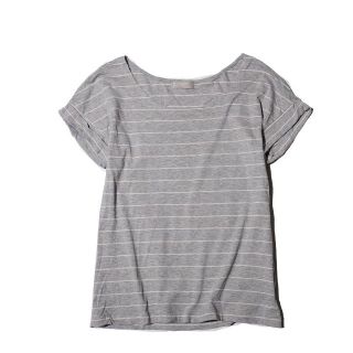 マーガレットハウエル(MARGARET HOWELL)のマーガレットハウエル　ボーダー半袖カットソー　フレンチスリーブ　Tシャツ　2(シャツ/ブラウス(半袖/袖なし))