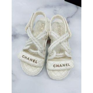 CHANEL - CHANEL シャネル 靴 ロープ コードサンダル 白の通販|ラクマ