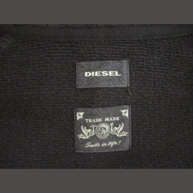 ディーゼル DIESEL ジップパーカー サーマル ワッフル ブラック 黒 M 2