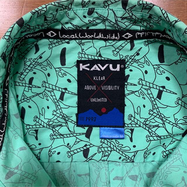 KAVU(カブー)のKAVU イッカク柄半袖シャツ　メンズサイズM ミントグリーン メンズのトップス(シャツ)の商品写真