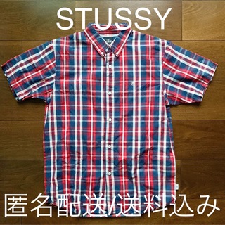 ステューシー(STUSSY)のSTUSSY ステューシー 半袖シャツ チェック ショーンフォント ワールド(Tシャツ/カットソー(半袖/袖なし))