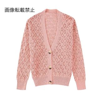 🍹7月新作🍨8541◇pink ピンク ニット カーディガン(カーディガン)