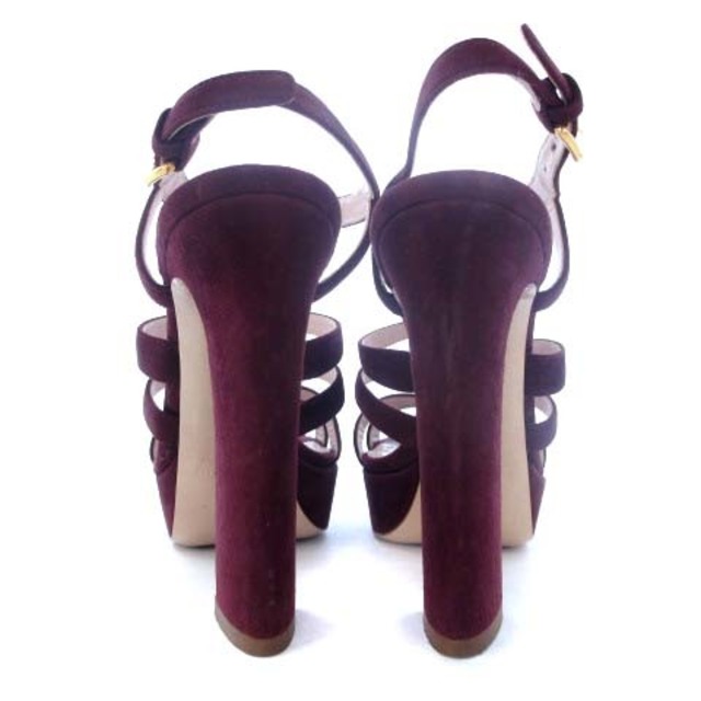 miumiu(ミュウミュウ)のミュウミュウ グルカサンダル パンプス スエード レザー ゴールド金具 紫 35 レディースの靴/シューズ(サンダル)の商品写真