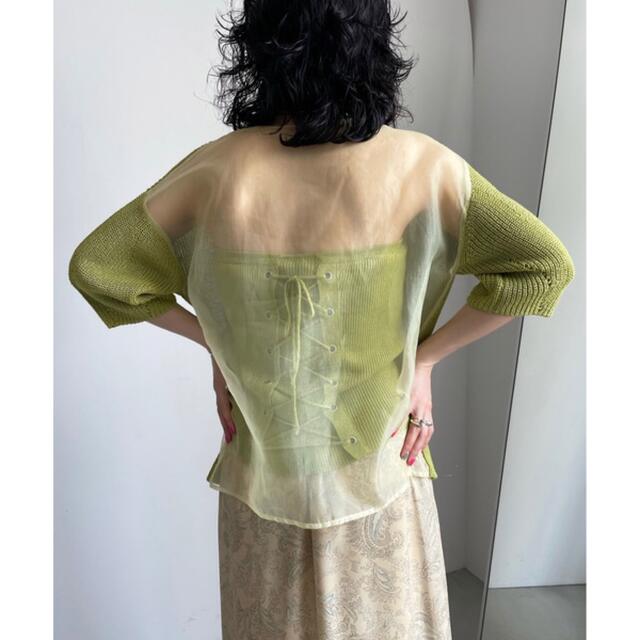 Ameri VINTAGE(アメリヴィンテージ)の【再値下げ】MEDI BACK SHEER KNIT TOP レディースのトップス(ニット/セーター)の商品写真