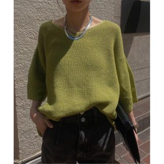 アメリヴィンテージ(Ameri VINTAGE)の【再値下げ】MEDI BACK SHEER KNIT TOP(ニット/セーター)