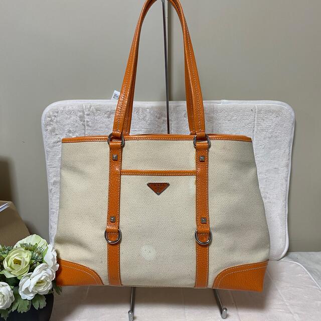PRADA ブラウン キャンバス トートバッグ トートバッグ バッグ ...