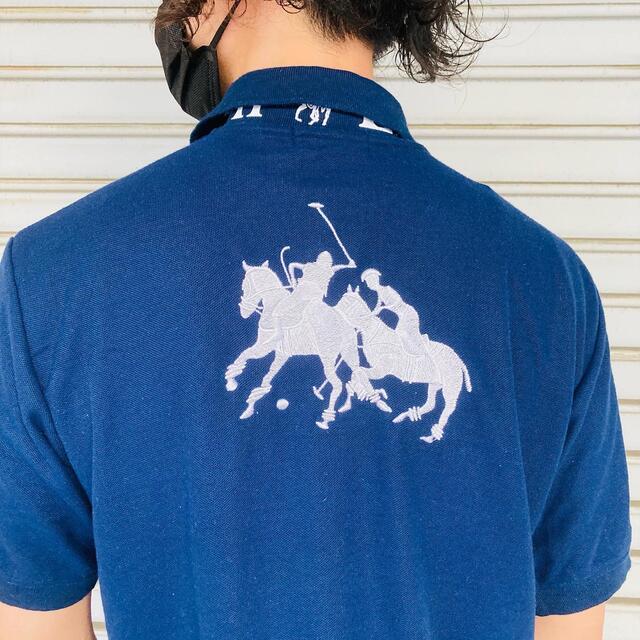 Ralph Lauren - ポロラルフローレン ポロシャツ ネイビー 背中にロゴ