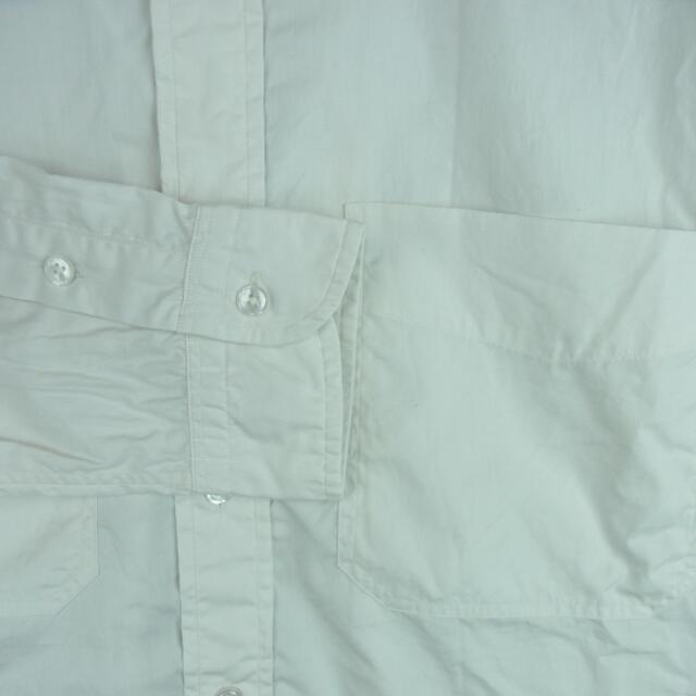 PORTER CLASSIC ポータークラシック 22SS SWISS COTTON WIDE POCKET SHIRT ALUMO FABRIC 160/3 アルモ社スイスコットン ワイドポケット ラウンドカラー 長袖 シャツ ホワイト系 3