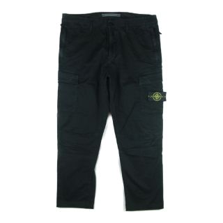 ストーンアイランド(STONE ISLAND)のSTONE ISLAND ストーンアイランド 741530504 Straight-Leg Cargo Trousers カーゴ トラウザー パンツ ブラック系 36【中古】(その他)