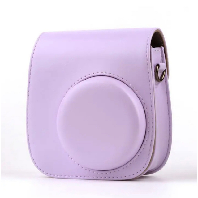 パープル 紫 チェキ instax mini ケース 肩掛け 可愛い スマホ/家電/カメラのカメラ(フィルムカメラ)の商品写真