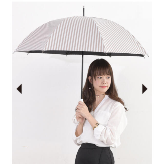 SUN BARRIER 100 / サンバリア100 ストライプ モカ Mサイズ レディースのファッション小物(傘)の商品写真