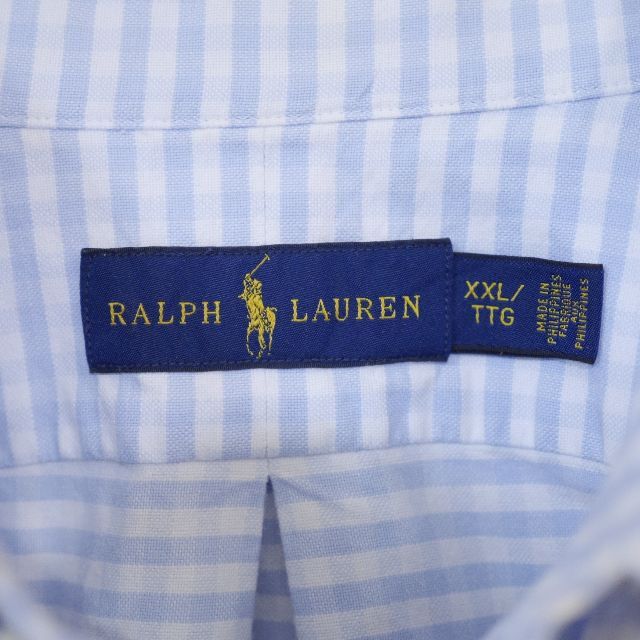XXL ラルフローレン 刺繍ロゴ ギンガムチェック 長袖ボタンダウン BDシャツ メンズのトップス(シャツ)の商品写真